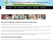 Tablet Screenshot of highlandschristianpreschool.org